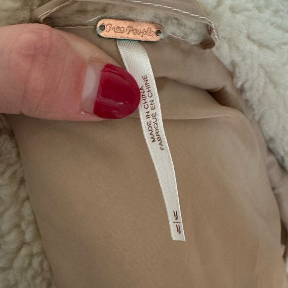 Free People Tan Cream Sherpa Trucker Jacket Medium - Picture 8 of 10